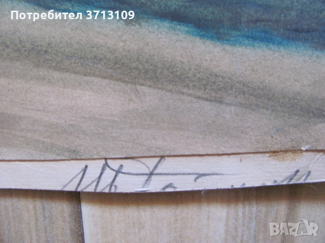 Картина смесена техника, Иван Ботушаров , подпис 40х30 см., снимка 3 - Картини - 51521969