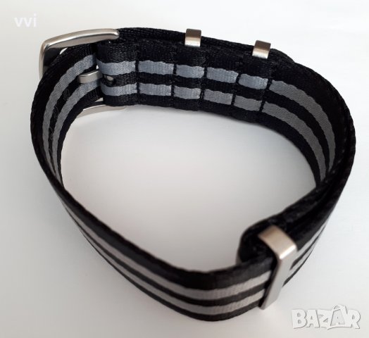 Черно-сива НАТО каишка, снимка 3 - Каишки за часовници - 38464117