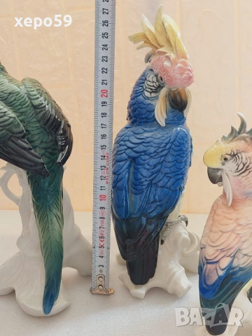Прекрасен лот от четири папагала на немската фирма Карл Енс (Karl Ens)., снимка 7 - Антикварни и старинни предмети - 54238031