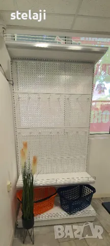 ПРОМО! Крайстенен стелаж с перфориран гръб за метални куки!, снимка 8 - Стелажи и щандове - 49452217