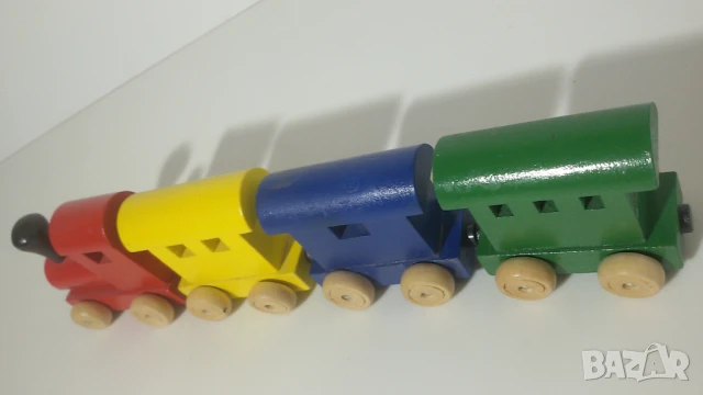 Дървено влакче от 4 части с магнит, снимка 7 - Влакчета, самолети, хеликоптери - 51076354