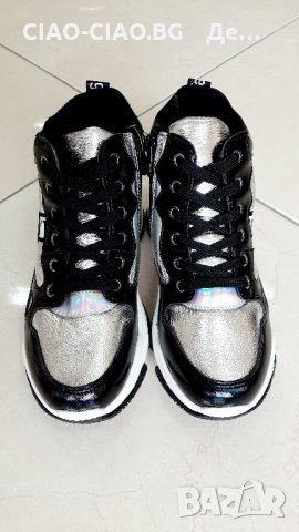 №33-№37, Топли спортни боти за момиче сребристо-черни WeeStep, снимка 4 - Детски боти и ботуши - 31763247