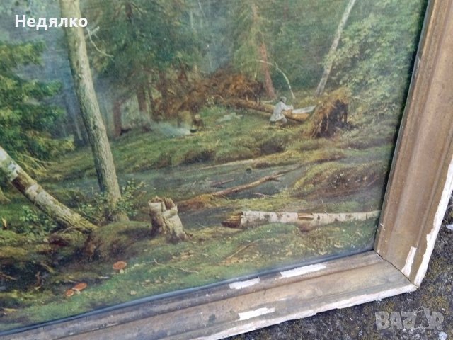 И.Шишкин,Рубка леса, картина, репродукция,1965г, снимка 11 - Антикварни и старинни предмети - 40356347