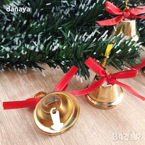 4158 Играчки за елха Коледни камбанки, 6 броя, снимка 3 - Декорация за дома - 42560215