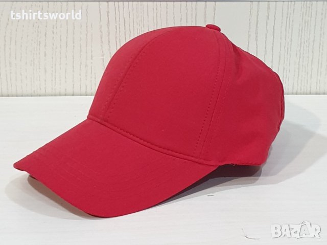 Нова изчистена шапка с козирка в червен цвят, микрофибър, снимка 2 - Шапки - 37505726