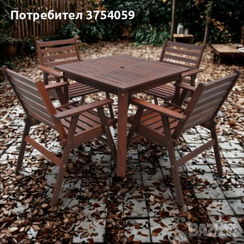 Градински комплект Tirora Muhler Meranti - 5 части, дърво, снимка 2 - Други стоки за дома - 50266298