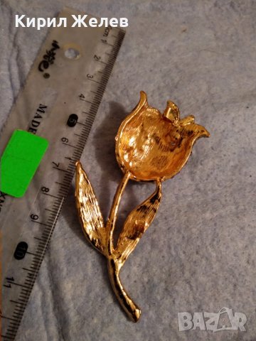 ПОЗЛАТЕНА ФЛОРАЛНА АР НУВО СТИЛ КРИСТАЛНА БРОНЗОВА БРОШКА ЦВЕТЕ / ЛИПСВА й ИГЛАТА! 37035, снимка 14 - Други - 39934790