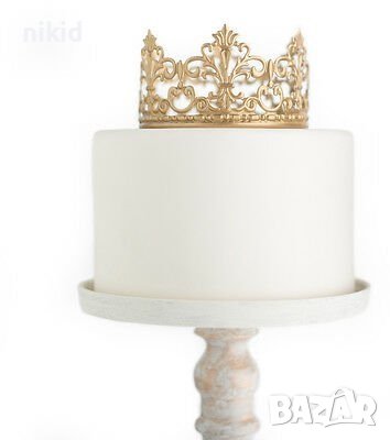 Корона Тиара метална за украса декор на торта парти сребрист златист меден цвят, снимка 4 - Други - 27713898