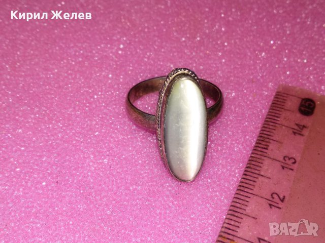 СТАР с ЛУНЕН КАМЪК СРЕБЪРЕН ПРЪСТЕН ВИСОКА ПРОБА СРЕБО 925 РЪЧНА РЕТРО АР ДЕКО ИЗРАБОТКА 41903, снимка 5 - Антикварни и старинни предмети - 44391361