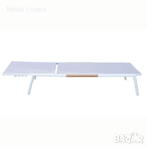 Градински шезлонг с 5 позиции – Бял или Черен, 200 см, снимка 5 - Градински мебели, декорация  - 54007145