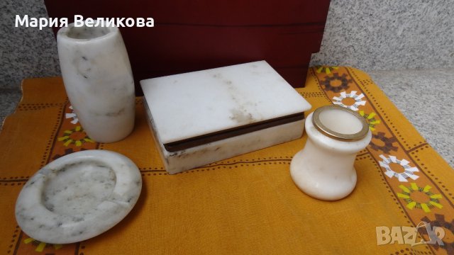 Две вази и пепелник от мрамор, снимка 5 - Други - 39175191