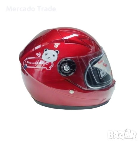 Детска каска за мотор Mercado Trade, За скутер, XS размер, Червен