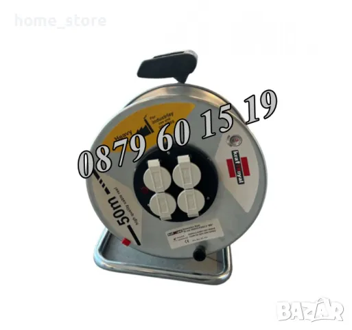 Ел. удължител макара 50 метра с 4 гнезда, снимка 3 - Други инструменти - 50090536