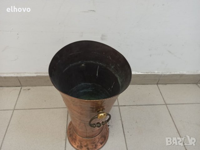 Медна ваза, кана, поставка, снимка 4 - Антикварни и старинни предмети - 32090822