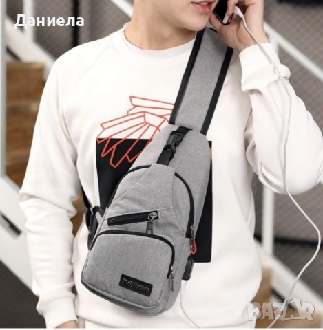 Удобна многофункционална чанта/раница през рамо с USB , снимка 5 - Раници - 51880007