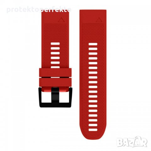 Силиконова каишка GARMIN Fenix 7, 7X червен цвят, снимка 3 - Каишки за часовници - 35579925