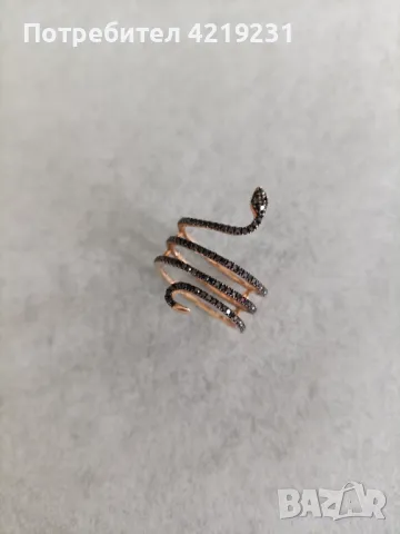 Уникален пръстен с розово злато и черни брилянти Галерия Сефира, снимка 2 - Пръстени - 48462266