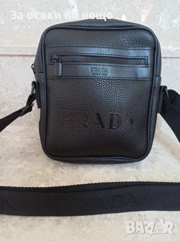 Prada Мъжка Черна Чанта Прада - 2 Модела Код Bal Style75, снимка 2 - Чанти - 55939499