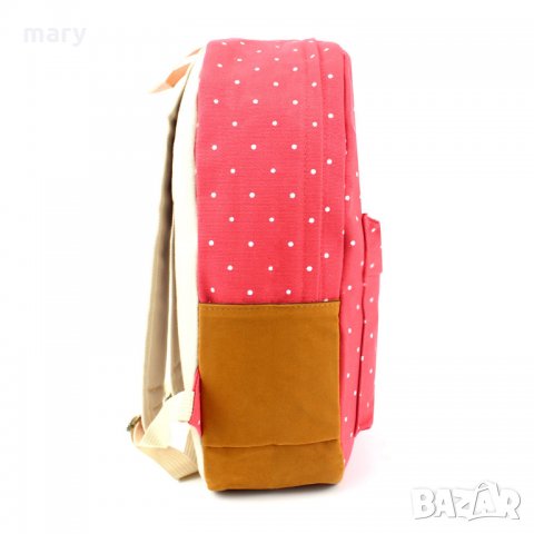 ЧЕРВЕНА РАНИЦА НА ТОЧКИ, снимка 5 - Раници - 31521058