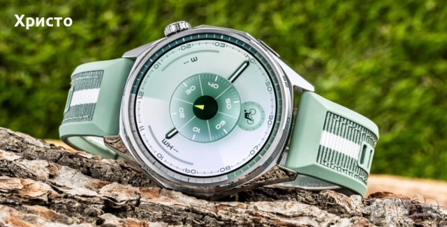 НОВ!!! Huawei Watch GT 6, 46MM, Steel Stainless Steel Case, Green Woven Strap, снимка 2 - Huawei - 52795952