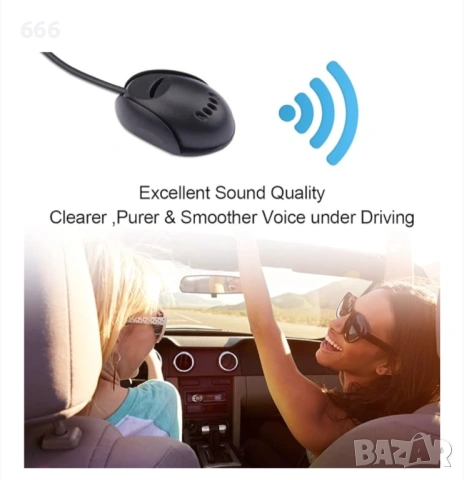 3,5 мм автомобилен микрофон, 3 м гъвкав кабел, монтаж на табло или сенник, снимка 2 - Аксесоари и консумативи - 53896980