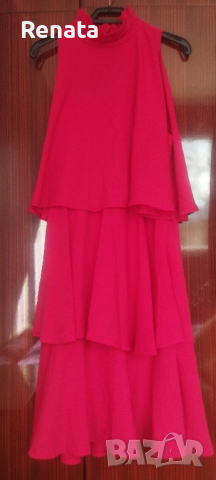 Червена елегантна рокля, снимка 2 - Рокли - 44733633