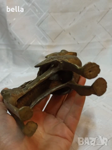 Бронзова масивна  статуетка на Фу куче, известно още като китайски лъв пазител, снимка 4 - Антикварни и старинни предмети - 51227014