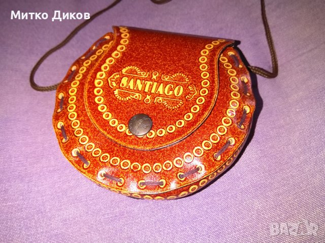 Чанта за врата Сантияго естествена кожа 120х115х25мм нова, снимка 2 - Чанти - 38169720