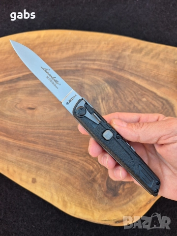 Италиански автоматичен нож Leverletto AKS by Bill Deshivs, снимка 9 - Ножове - 52867026