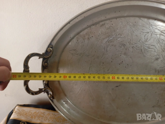 Посребрена викторианска табла,поднос, снимка 4 - Други ценни предмети - 54125598