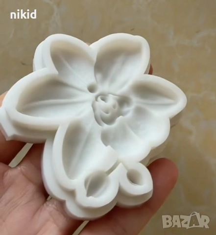 Орхидея Камбрия силиконов молд форма фондан шоколад гипс декор, снимка 2 - Форми - 52843948