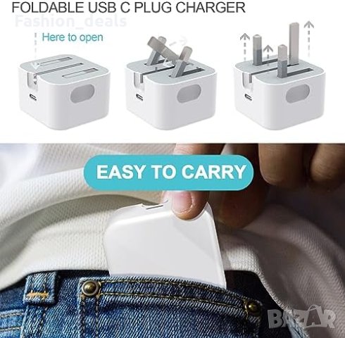 Нов 20W USB C бърз Адаптер щепсел съвместим с iPhone Airpods pro iPad , снимка 6 - Друга електроника - 42917121