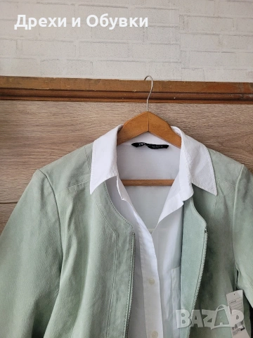 Естествена кожа яке мента HEMA, снимка 4 - Якета - 54096001
