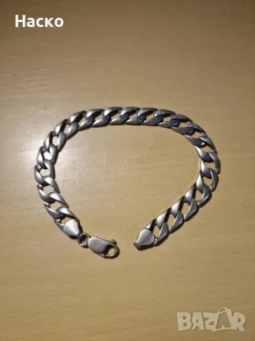 925 мъжка гривна панцер сребърна, снимка 2 - Гривни - 48631313