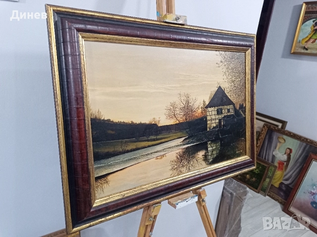 Пейзаж маслени бои върху платно, снимка 3 - Картини - 52145399