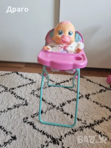 Cry Babies комплект количка, легло, столче за хранене, снимка 2 - Кукли - 48917254