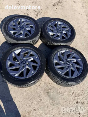 Джанти алуминиеви 5x114.3 16 цола 6.5J, ET46 с гуми 205/55/16 от Hyundai Elantra 7, 1.6 MPI, снимка 4 - Части - 56240314