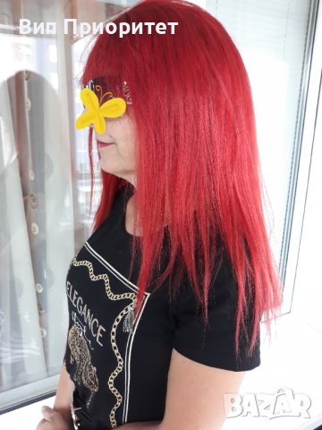 Червена дълга естествена коса, качествена , висок клас , снимка 8 - Аксесоари за коса - 38385270