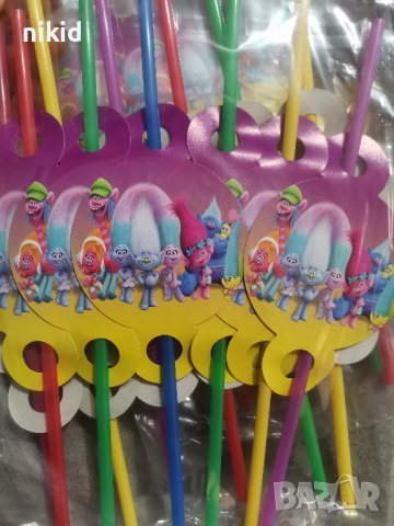 10 бр Трол Тролчета Тролчетата Trolls парти сламки рожден ден