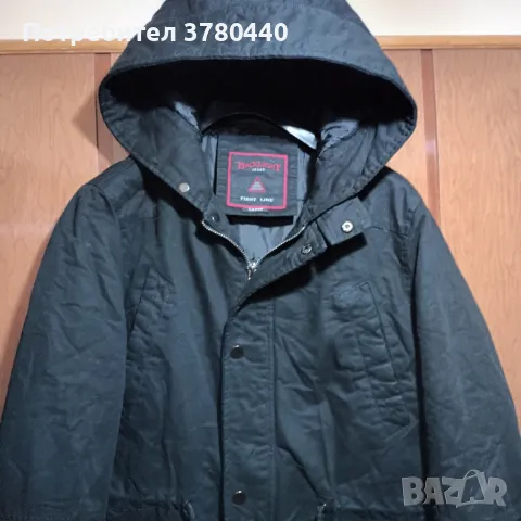 Черно зимно яке с качулка,тип "Канадка", снимка 3 - Якета - 49680513