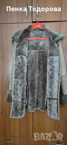 Бежов дамски кожух, снимка 2 - Палта, манта - 56181397