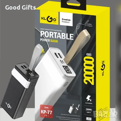 Външна преносима батерия 20000mAh KP-77, Power Bank, снимка 2 - Външни батерии - 48794333