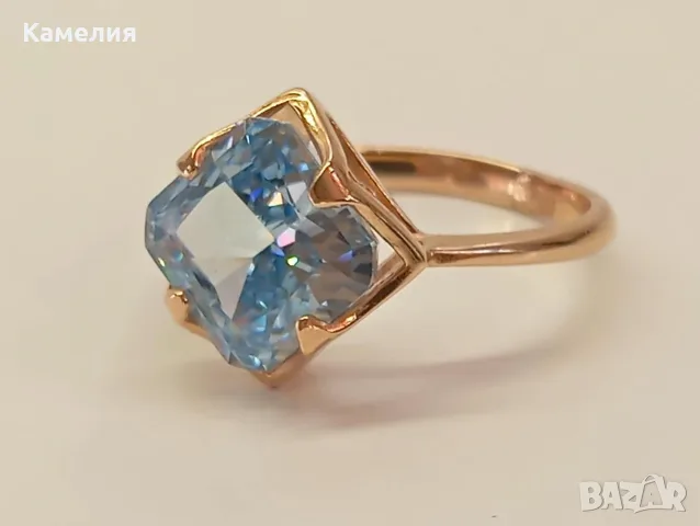 Руско злато. Пръстен с брилианти , снимка 6 - Пръстени - 56460264