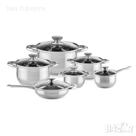 Комплект съдове за готвене Muhler от 12 части, неръждаема стомана, снимка 10 - Съдове за готвене - 50365316