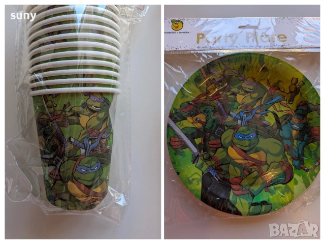 Парти чинийки костенурките нинджа,чашки,шапки,салфетки,кутийки,играчки, снимка 4 - Други - 45470113