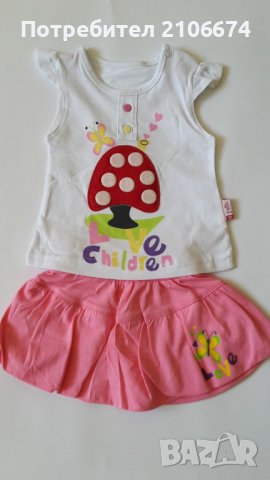 Комплект от 2  части за лятото: блузка и поличка , снимка 1 - Комплекти за бебе - 37050871