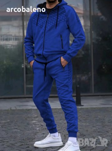 Мъжки комплект от две части, суичър с цип и спортен панталон, 6цвята , снимка 6 - Спортни дрехи, екипи - 39665443