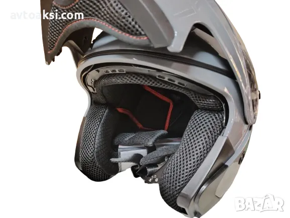 Каска за Мотор Сив лак Лукс Модуларна -979, снимка 4 - Аксесоари и консумативи - 47756588