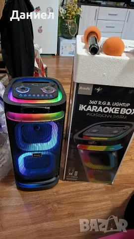Караоке тонколона BRODU iKaraoke Box BTS-1989, RGB LED, 2 микрофона