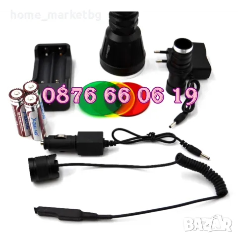 Ловен LED фенер. Фенер за лов Q3888, три цветни филтъра и скоби, снимка 2 - Екипировка - 50227648